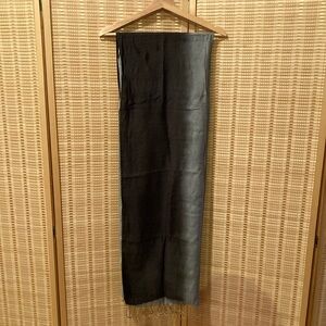 Elegant Black and Gray Silk Scarf